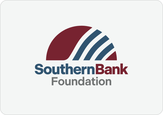 Southern Bank Foundation logo with a red semicircle and blue arches above the text 'SouthernBank Foundation'.